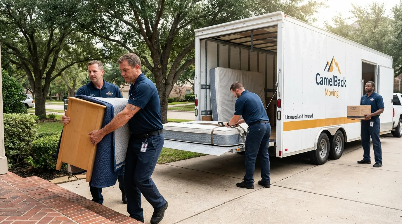Crew loading residential truck for cross-state move from Mont Vernon, NH